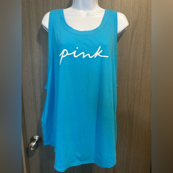 PINK Victoria's Secret Tops - Victoria’s Secret PINK Blue Tank Top XXL